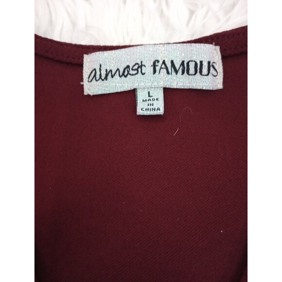 Almost Famous Bodycon Dress with Ruched Waist and V-neck Size Large - Picture 6 of 10